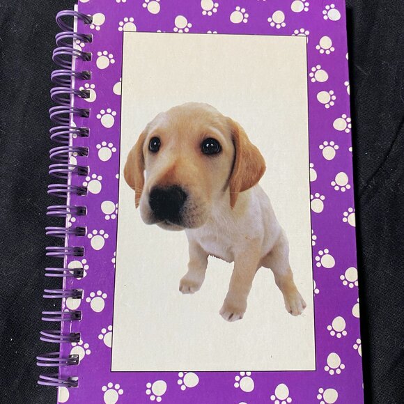 The Dog Notebook Golden Labrador Retriever Purple Paw Print Very Good Lined Spir - Picture 1 of 6
